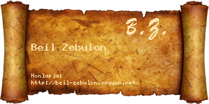 Beil Zebulon névjegykártya